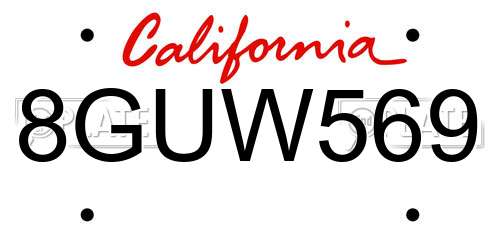 8GUW569 California License Plate