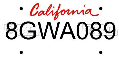 8GWA089 California License Plate