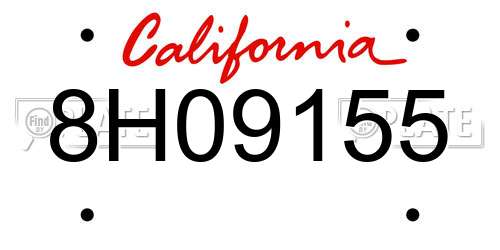 8H09155 California License Plate