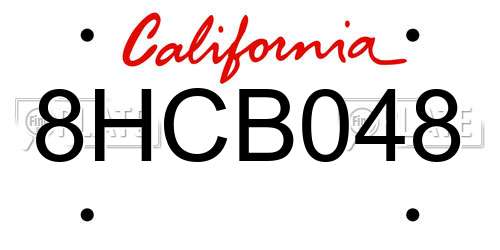 8HCB048 California License Plate