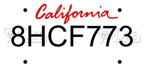 8HCF773 California License Plate