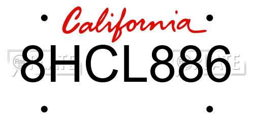 8HCL886 California License Plate