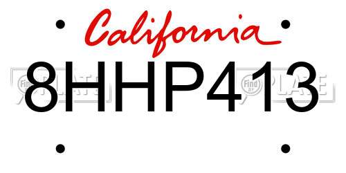 8HHP413 California License Plate