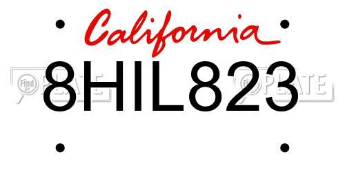 8HIL823 California License Plate