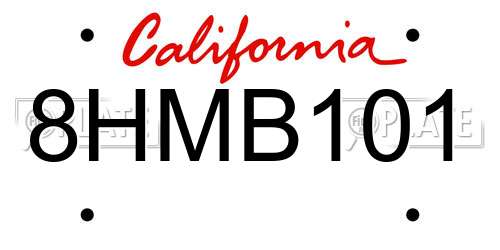 8HMB101 California License Plate