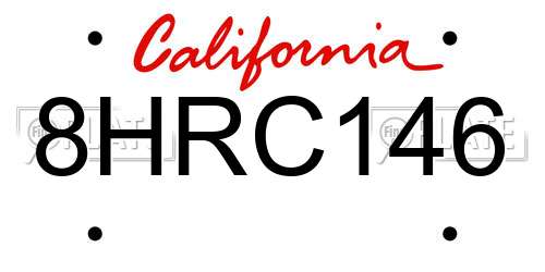 8HRC146 California License Plate