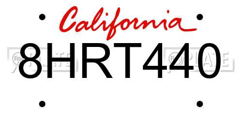 8HRT440 California License Plate
