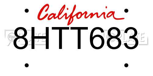 8HTT683 California License Plate