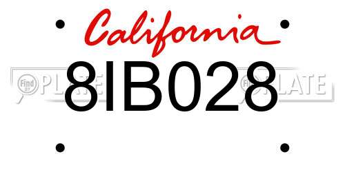 8IB028 California License Plate