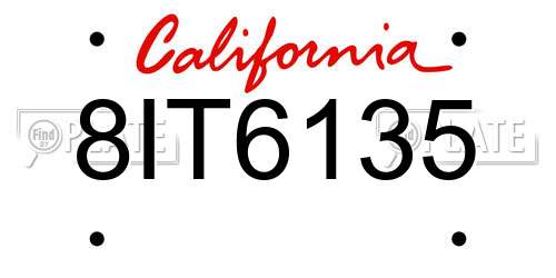 8IT6135 California License Plate