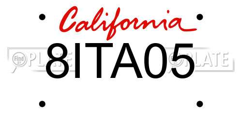 8ITA05 California License Plate