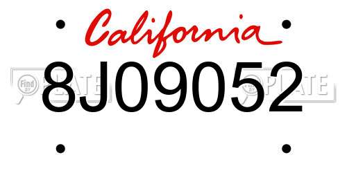 8J09052 California License Plate
