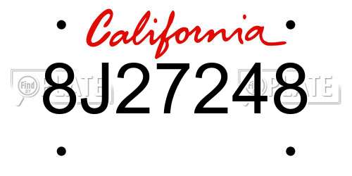 8J27248 California License Plate