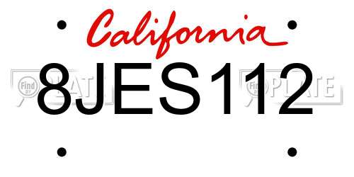 8JES112 California License Plate