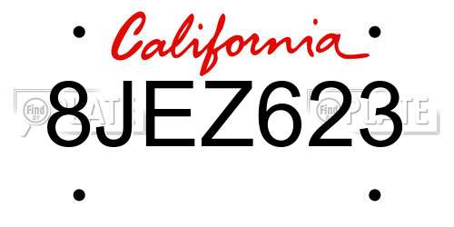 8JEZ623 California License Plate