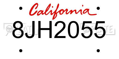 8JH2055 California License Plate