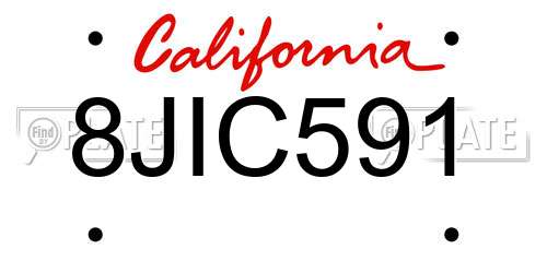 8JIC591 California License Plate