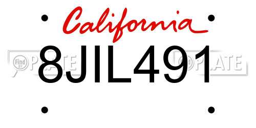 8JIL491 California License Plate