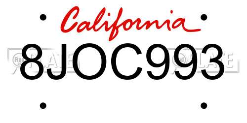 8JOC993 California License Plate