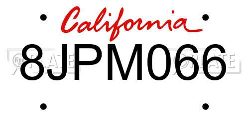 8JPM066 California License Plate