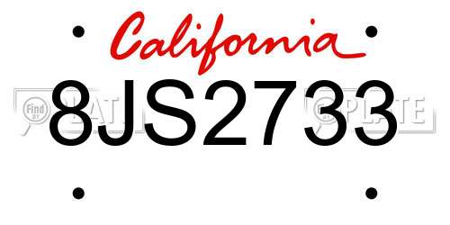8JS2733 California License Plate