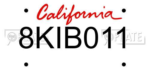 8KIB011 California License Plate