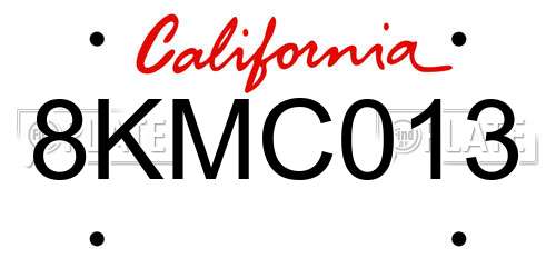 8KMC013 California License Plate