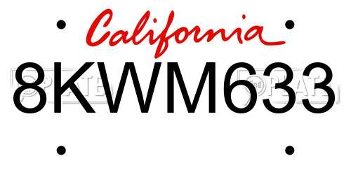 8KWM633 California License Plate