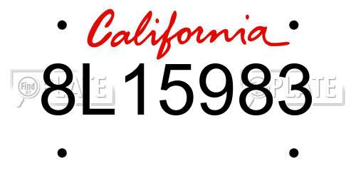 8L15983 California License Plate