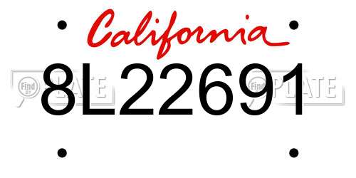 8L22691 California License Plate