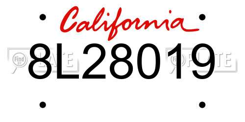 8L28019 California License Plate