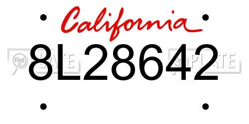 8L28642 California License Plate
