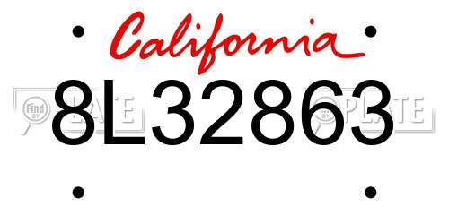 8L32863 California License Plate