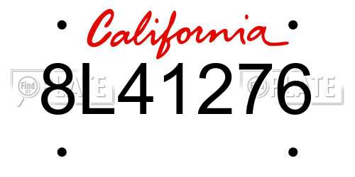 8L41276 California License Plate