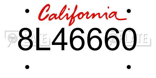 8L46660 California License Plate