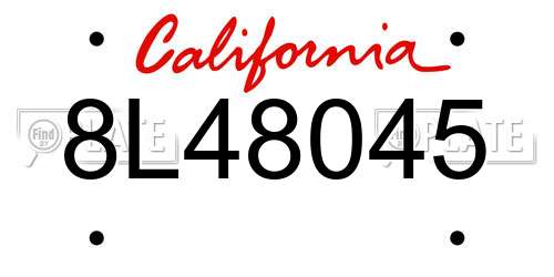 8L48045 California License Plate