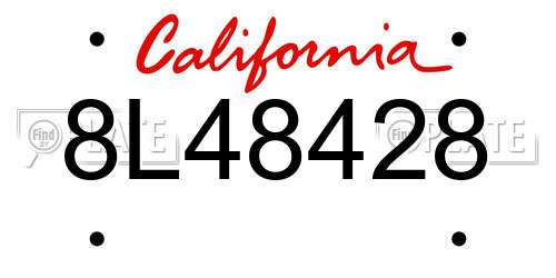 8L48428 California License Plate