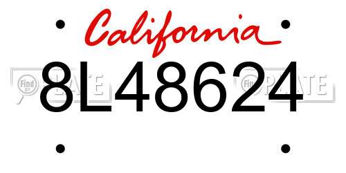 8L48624 California License Plate