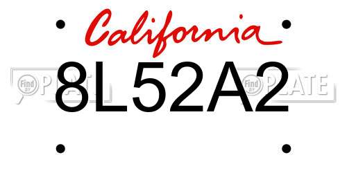 8L52A2 California License Plate