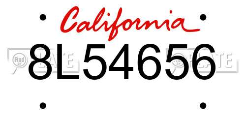 8L54656 California License Plate