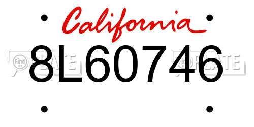 8L60746 California License Plate