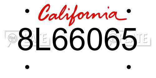 8L66065 California License Plate