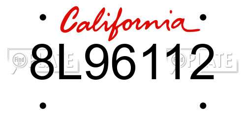 8L96112 California License Plate