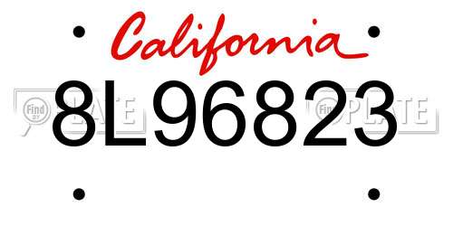 8L96823 California License Plate