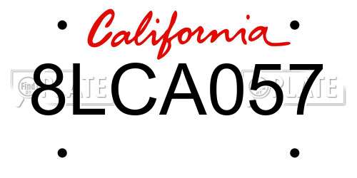 8LCA057 California License Plate