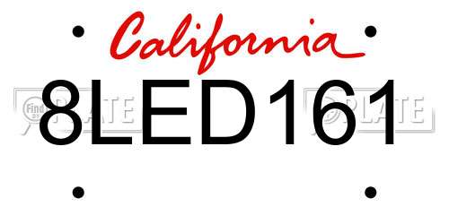 8LED161 California License Plate