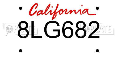8LG682 California License Plate