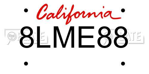 8LME88 California License Plate