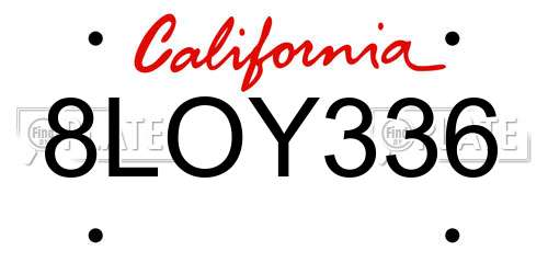 8LOY336 California License Plate