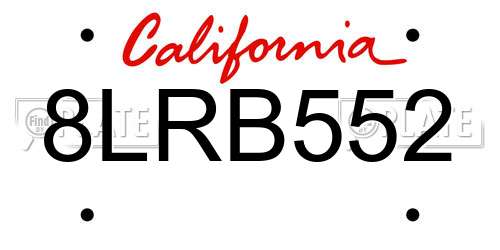 8LRB552 California License Plate